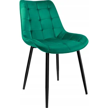 Jídelní židle Čalouněná židle, velurová, skandinávský styl, loft, prošívaná, zelená Velvet
