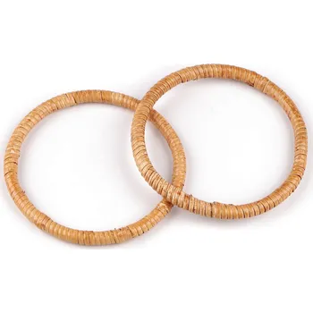 Ratanová ucha / kruhy k výrobě tašek a košíků Ø13; 15 cm, barva 1 (13 cm) přírodní stř.