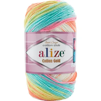 Alize Cotton gold batik 7937 světlá barevná