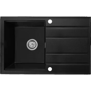 Granitový dřez Gamma Modern 8050, 1-komorový granitový dřez 790x500x210 mm, černá skvrnitá, GMA-ZM-8050-BP