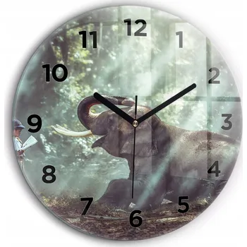 Hodiny Nástěnné skleněné hodiny se stylovým potiskem Chlapeček čte knihu fi60 cm