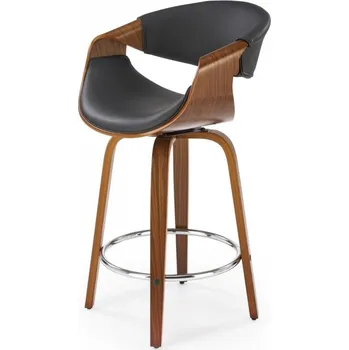 Barová židle Barová židle JACK — kov, překližka, ekokůže, ořech / černá