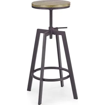 Barová židle Barová židle ALVA — kov, MDF, hnědá