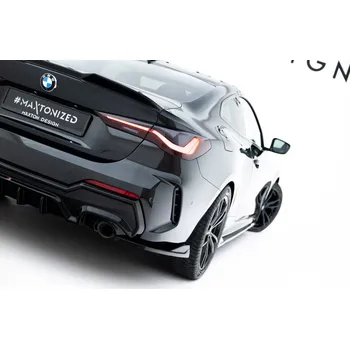 Tuning Splittery zadní boční V.8 BMW 4 M-Pack G22 / G23 / G22 Facelift / G23 Facelift černý lesklý plast