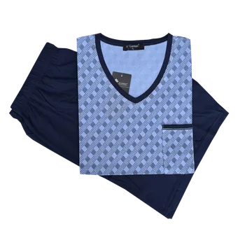 Pánské pyžamo Pánské pyžamo s krátkým rukávem C-Lemon - AK3354V Barva: Tyrkysová, Velikost: L