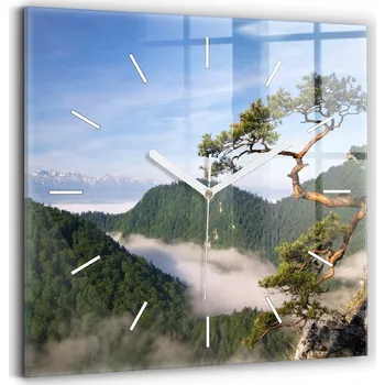 Hodiny Skleněné hodiny s motivem Tiché Klasické Nástěnné Sokolica Wierch v Pieninách