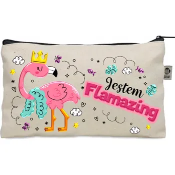 Kosmetická taška KOSMETICKÁ taštička béžová dárek ke Dni žen FLAMAZING Plameňák KO_249