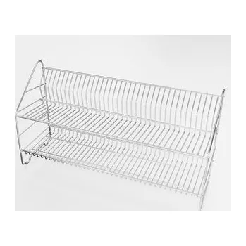 Podlahový mycí stroj ODKAPÁVAČ NA NÁDOBÍ DVOJITÝ 80 STŘÍBRNÝ S PODNOSEM STŘÍBRNÝ MET