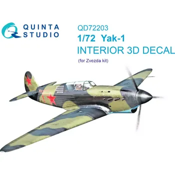 Plastikový model Quinta studio 1/72 Yak-1 3D-Print.&col.Interior (ZVE)