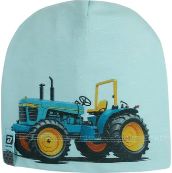 Čepice Bavlněná čepice Polo - vzor 111 - zelenomodrá světlá - traktor 54 - 56