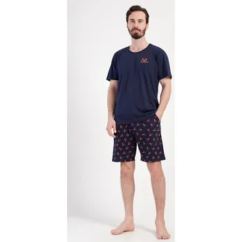 Pánské pyžamo Pánské pyžamo šortky Rudolf - tmavě modrá - M