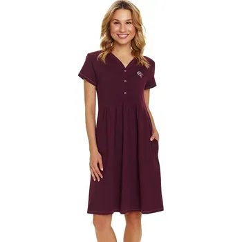 Dámské noční prádlo Dámská noční košilka Hapiness vínová čtyřlístek L