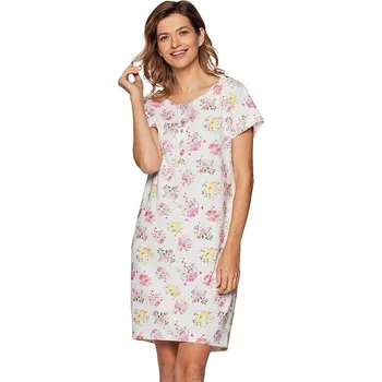 Dámská noční košile Noční košilka Barbara s barevnými květy XL