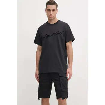 Pánské tričko Bavlněné tričko G-Star černá barva, s potiskem, D25148-C784 D25148.C784 99X, vel. M