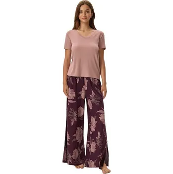 Dámské pyžamo Dámské pyžamo Fleur starorůžové L