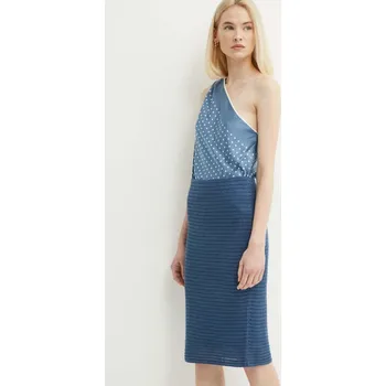 Dámská sukně Lněná sukně Lauren Ralph Lauren midi, pouzdrová, 200932981 modrá 05X, vel. XS