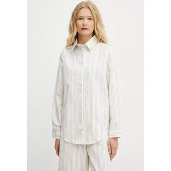 Pánská košile Bavlněná košile MM béžová barva, relaxed, s klasickým límcem, 2516111048600 01X, vel. 38