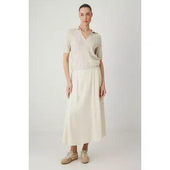 Dámská sukně Sukně s příměsí lnu Medicine béžová barva, maxi RS25.SDD807 02X, vel. XL