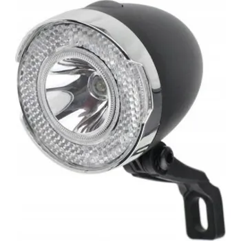 Cyklosvítilna Světlo na kolo 60lm LED 0,5W 4xAAA přední na vidlici retro černé chromové