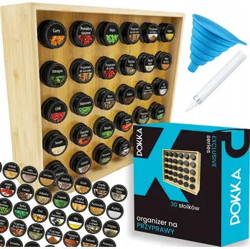 Sklenice Sklenička na koření POKKA skleněná 30 ks s bambusovým stojanem 0,1200 l