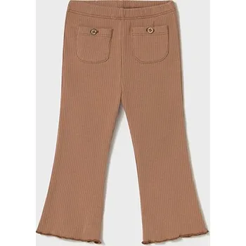 Dívčí kalhoty Kalhoty natahovací do zvonu žebro hnědé BABY Mayoral velikost: 104 (4 roky)