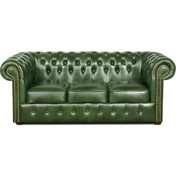 Pohovka Pohovka Chesterfield Classic 3 kůže zelená