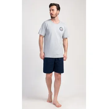 Pánské pyžamo Pánské pyžamo šortky Sea - šedá - L