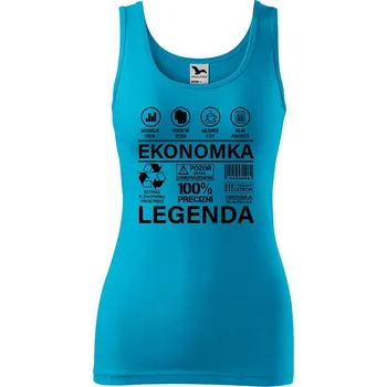 DOBRÝ TRIKO Dámské tílko s potiskem Ekonomka legenda Velikost: 2XL, Barva: Tyrkysová