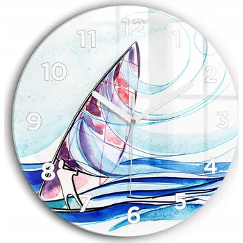 Hodiny Nástěnné hodiny Wallfluent, odstíny fialové, 60 cm