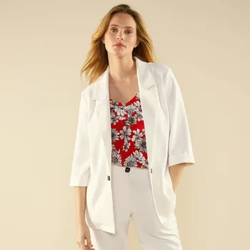 Dámské sako Splývavý blejzr s 3/4 rukávy režná 36