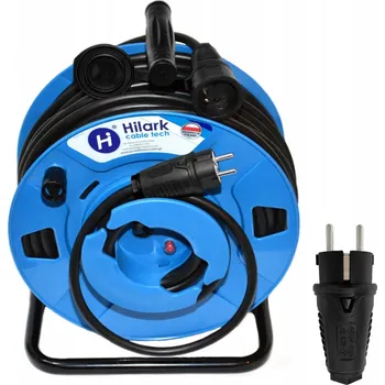 Napájecí kabel Prodlužovací Kabel na bubnu, zahradní, jednoduchý Hilark 40 m 1 ks zásuvka černý