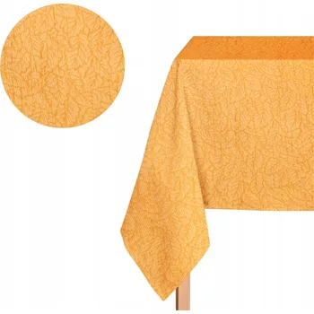 ubrus DEKORAČNÍ UBRUS 160x300 VELIKONOČNÍ POMERANČOVÝ JARNÍ KVĚTY VESELÝ