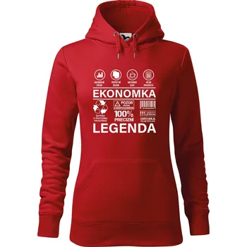 Dámská mikina DOBRÝ TRIKO Dámská mikina s potiskem Ekonomka legenda Velikost dámské mikiny: 2XL, Barva: Červená