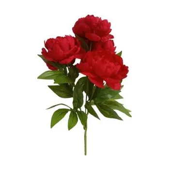 umělá květina Pivoňka kytice červená JH071 červená