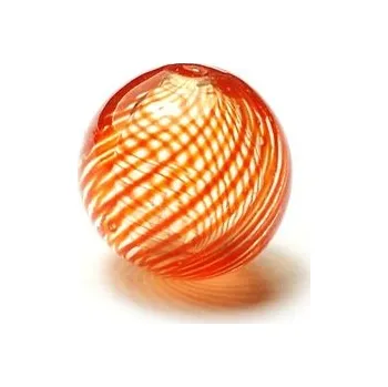 Dětské navlékací korálky Skleněný foukaný korálek 12mm oranžový