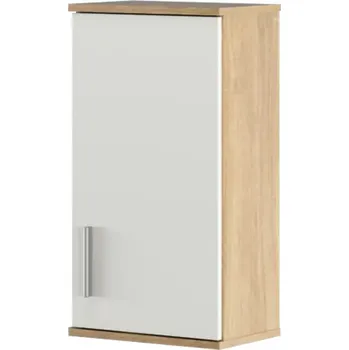 Koupelnový nábytek Závěsná skříňka LESSY, dub sonoma/bílá - SLEVA 3% s kodem radost25