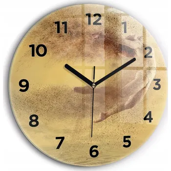 Hodiny Moderní skleněné nástěnné hodiny Žena v postavě černé ručičky fi60 cm