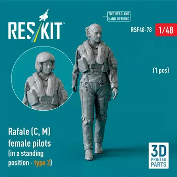 Plastikový model Reskit 1/48 Rafale (C, M) female pilot stand.posit.type 1
