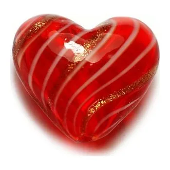 Dětské navlékací korálky Skleněný foukaný korálek 12x21x24mm červené