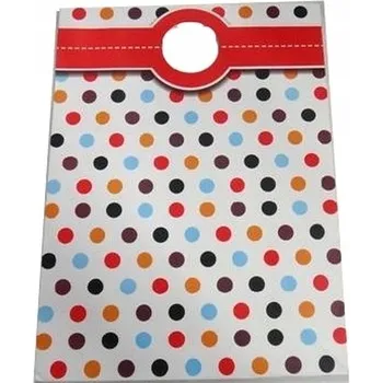 Dárková taška Dárková laminovaná taška L, 35x26,5 cm, puntíky, papír 210 g.