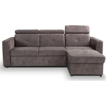 Sedací souprava Rozkládací rohová sedačka POKER šedohnědá