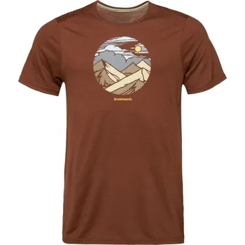 Pánské tričko Pánské triko Smartwool FOURTEENER ACTIVE SHORT SLEEVE GRAPHIC TEE S Hnědá, Mix