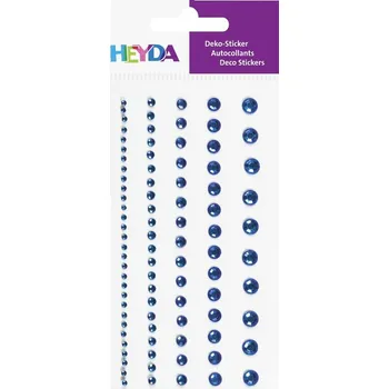 Dekorační kamínek štrasový samolepicí 95ks - modrý, 5 velikostí, průměr 2mm až 6 mm