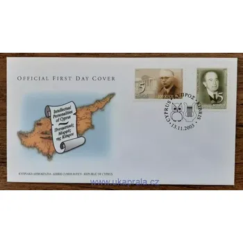 Sběratelství KYPR (ŘECKO) FDC 1026/7 osobnosti, r. 2003