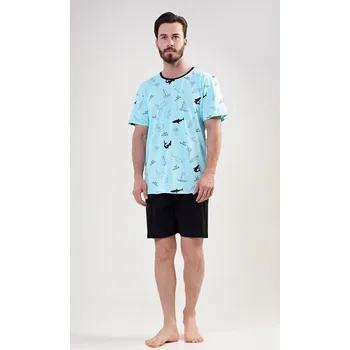Pánské pyžamo Pánské pyžamo šortky Oceán - azurová - XL