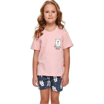 Dívčí pyžamo Dívčí pyžamo Bear růžové medvěd 122/128