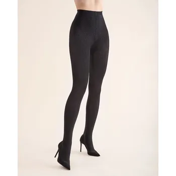 Dámské punčochy Punčocháče Elena černé se vzorem káro 60 den M