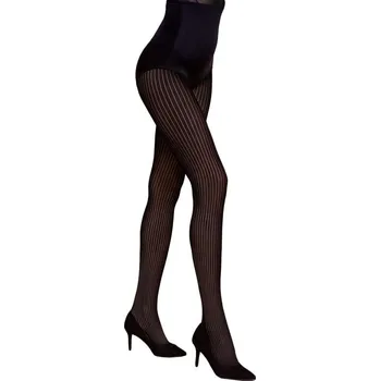 Dámská móda Punčochové kalhoty Lina černé s pruhy 60 DEN S