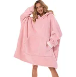 Maxi mikina Hoodie růžová bez potisku uni