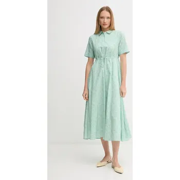 Dámské šaty Šaty Tommy Hilfiger zelená barva, maxi, WW0WW46009 07X, vel. 40